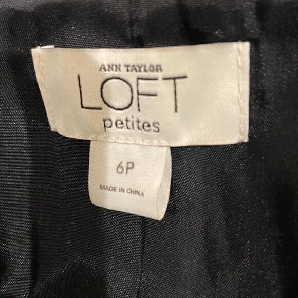 ANN TAYLOR LOFT Black Velvet One Button Blazer 3/4 Sleeves NWOT - Picture 5 of 5